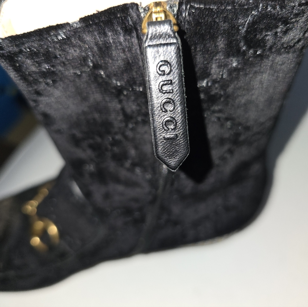 Gucci velvet and crystal boots 37 - Picture 3 of 11